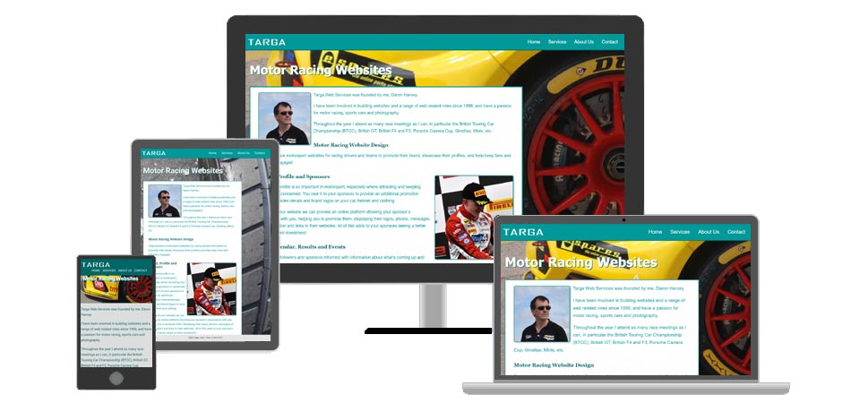 Responsive websites for motor racing