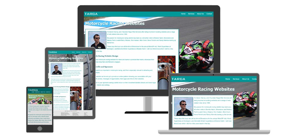 Responsive websites for motorcycle racing