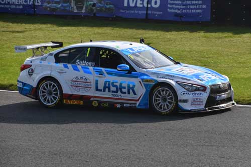 Motor racing web design - Ash Sutton taking the 2021 BTCC title at Brands Hatch, 2021