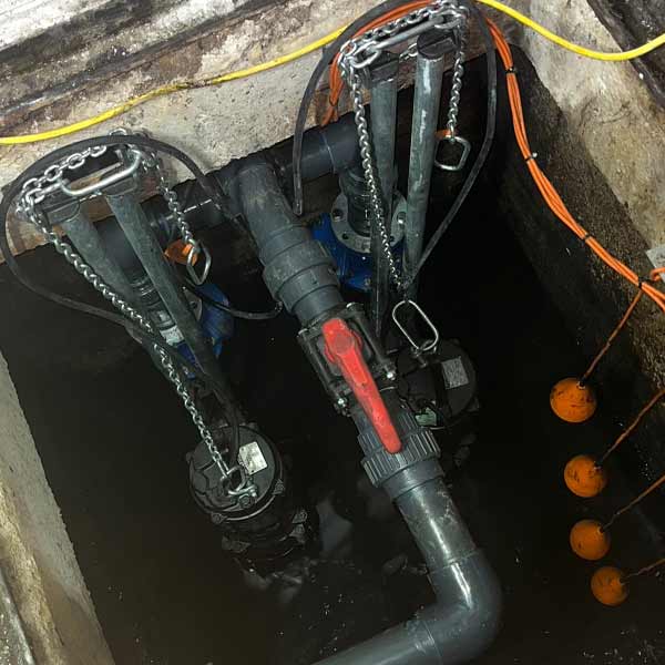 Domestic sewer pipe junction before cleaning